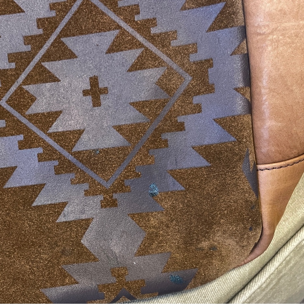 Tasha Polizzi | Suede & Leather Tote Bag w/Southwestern Print & Turquoise ♥ EUC - Picture 8 of 10